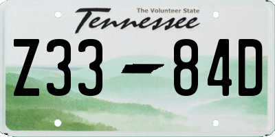 TN license plate Z3384D