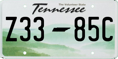 TN license plate Z3385C