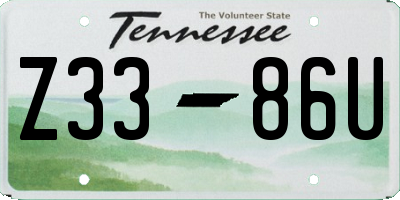 TN license plate Z3386U