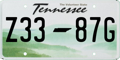 TN license plate Z3387G
