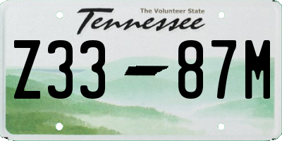 TN license plate Z3387M