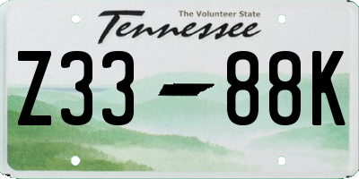 TN license plate Z3388K
