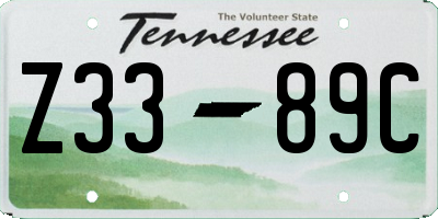 TN license plate Z3389C