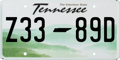 TN license plate Z3389D