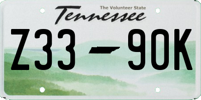 TN license plate Z3390K