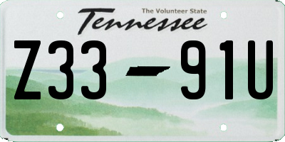 TN license plate Z3391U