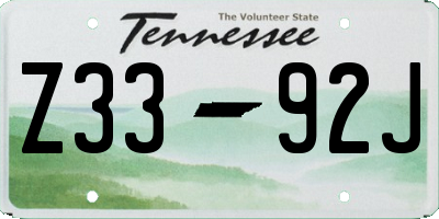 TN license plate Z3392J