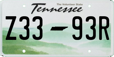 TN license plate Z3393R