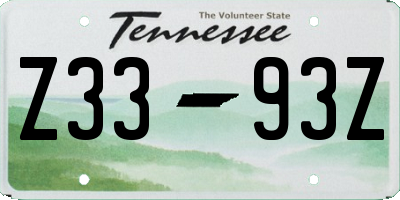 TN license plate Z3393Z