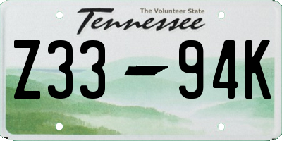 TN license plate Z3394K