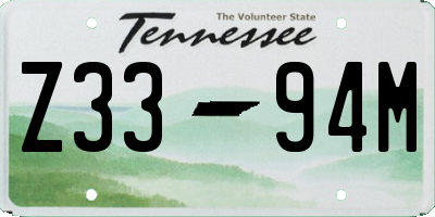 TN license plate Z3394M