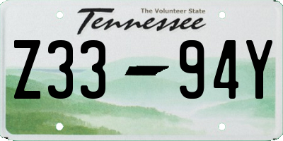 TN license plate Z3394Y