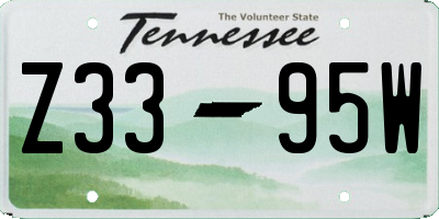 TN license plate Z3395W