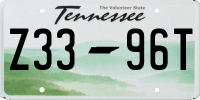 TN license plate Z3396T