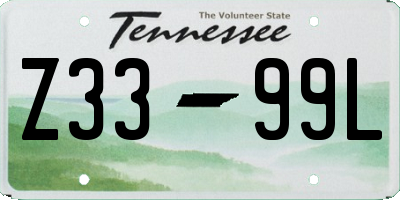 TN license plate Z3399L