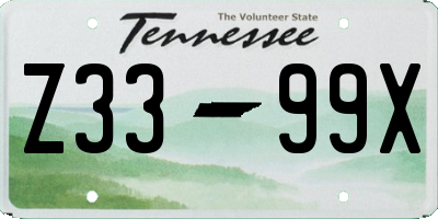 TN license plate Z3399X