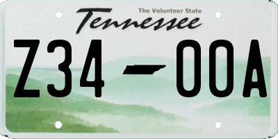 TN license plate Z3400A