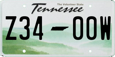 TN license plate Z3400W