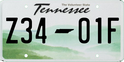 TN license plate Z3401F