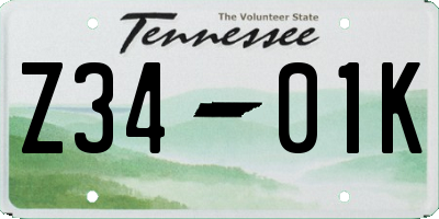 TN license plate Z3401K