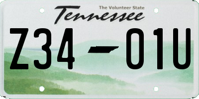 TN license plate Z3401U