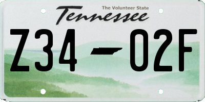 TN license plate Z3402F