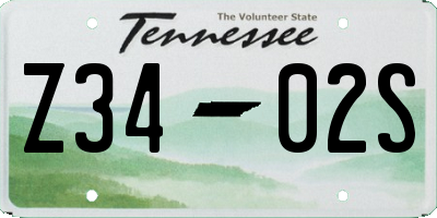 TN license plate Z3402S