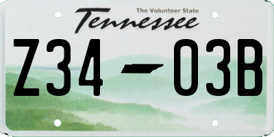 TN license plate Z3403B