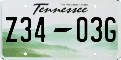 TN license plate Z3403G