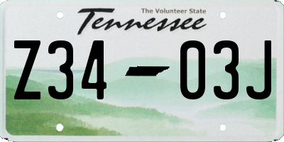 TN license plate Z3403J