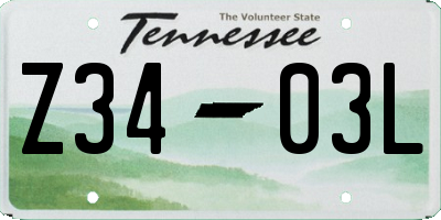 TN license plate Z3403L