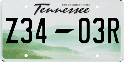 TN license plate Z3403R