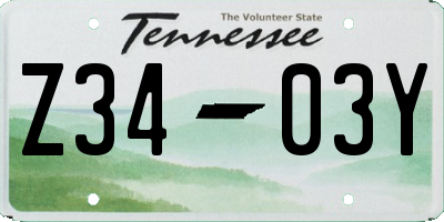 TN license plate Z3403Y