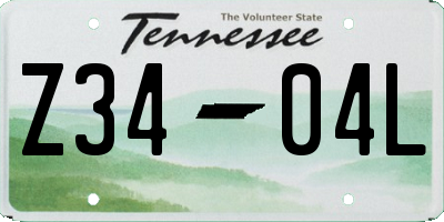 TN license plate Z3404L