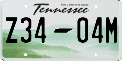 TN license plate Z3404M