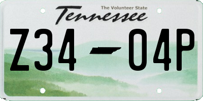 TN license plate Z3404P