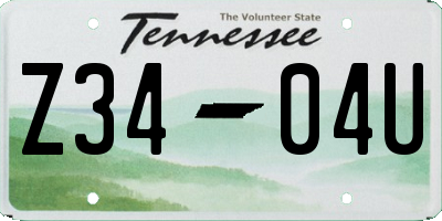 TN license plate Z3404U