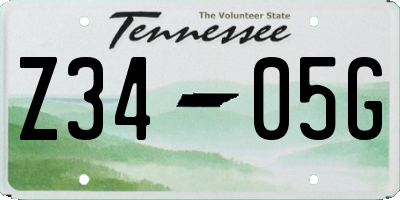 TN license plate Z3405G