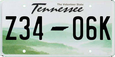 TN license plate Z3406K