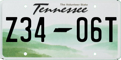 TN license plate Z3406T