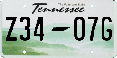 TN license plate Z3407G