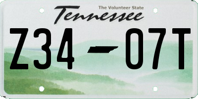TN license plate Z3407T