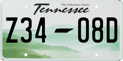 TN license plate Z3408D