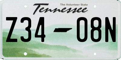 TN license plate Z3408N