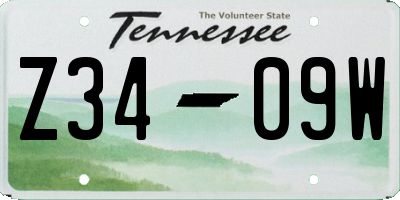 TN license plate Z3409W