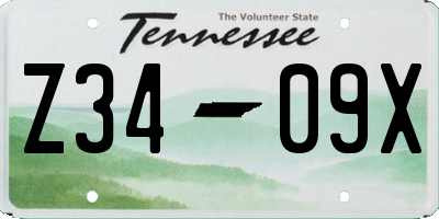 TN license plate Z3409X