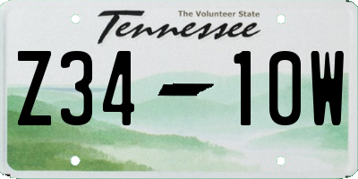 TN license plate Z3410W