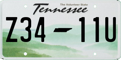 TN license plate Z3411U