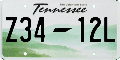 TN license plate Z3412L