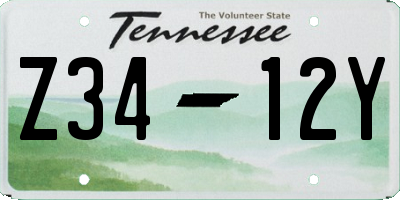 TN license plate Z3412Y